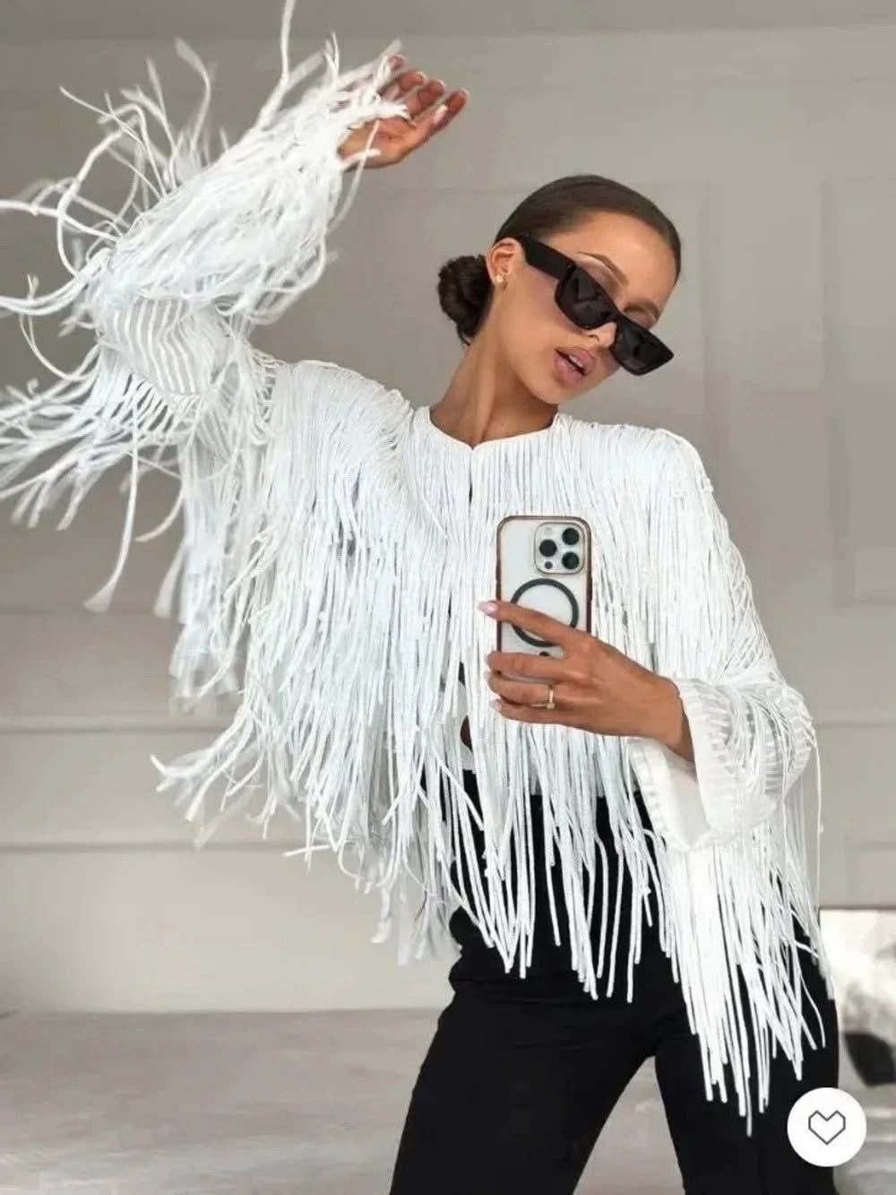 NWT Viral Zara sequin fringe jacket.  Size M
